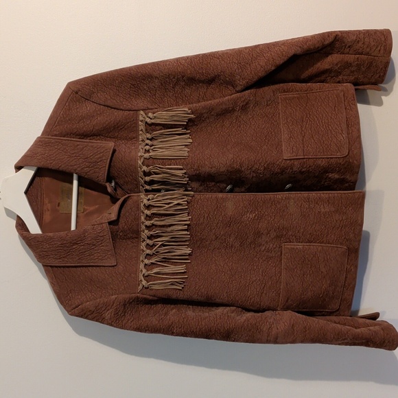 SADDLE RIDGE brown fringe western jacket - size medium - Picture 3 of 12